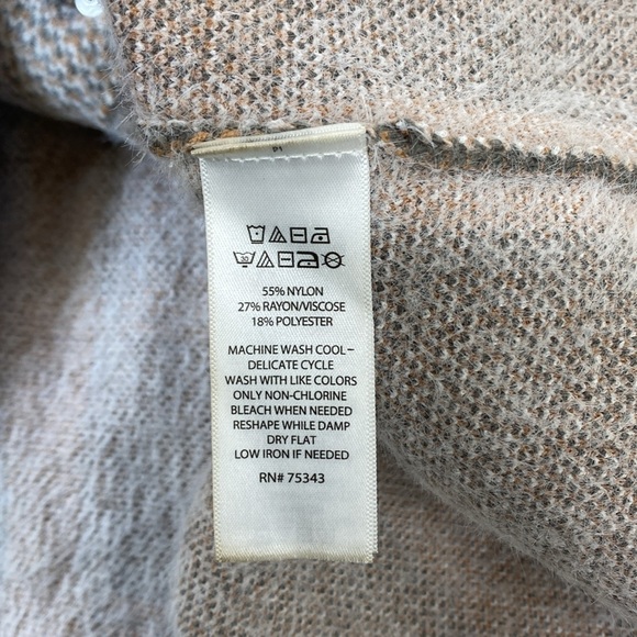 Rachel Zoe Womens Shacket Jacket Soft Eyelash Knit Blazer Plaid Neutral Blush 1X - Picture 4 of 9